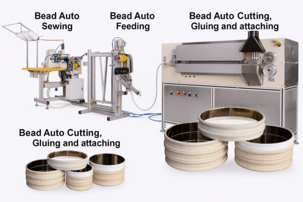 Filter Bag Bead  Cutting, Gluing, and Attaching Machine for Snap Band