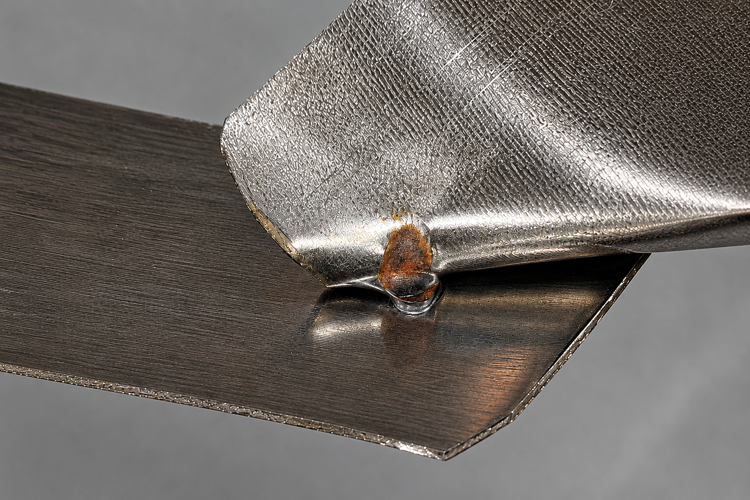 Welded stainless steel snap band joint produced by the KABORY Automatic Snap Band Welding Machine