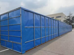 Filter cage packaging with steel frame and waterproof cover