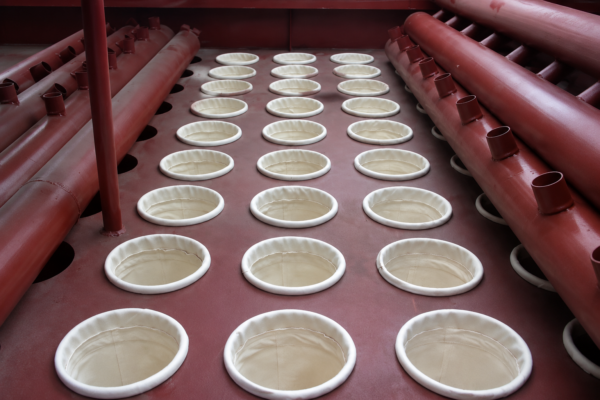 Filter bags sealed in dust collector tube-sheet holes